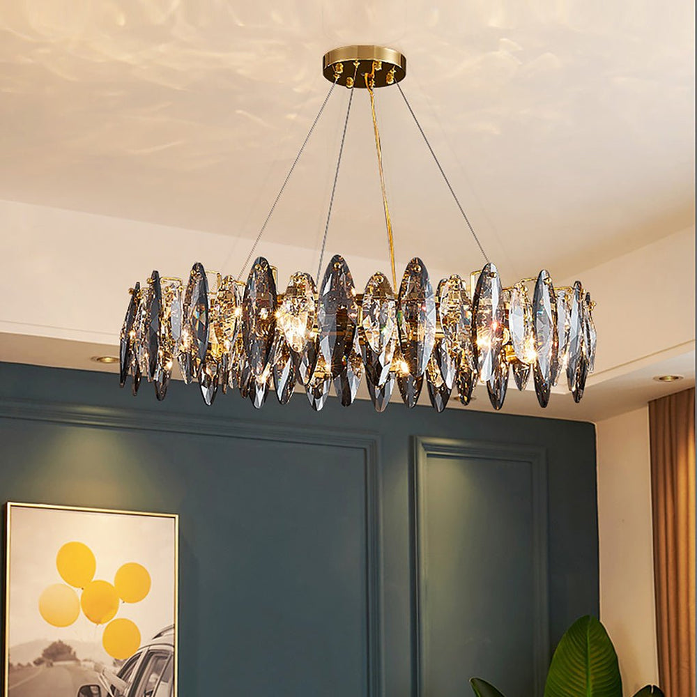 Postmodern Creative Crystal Chandelier with Three-Color LED