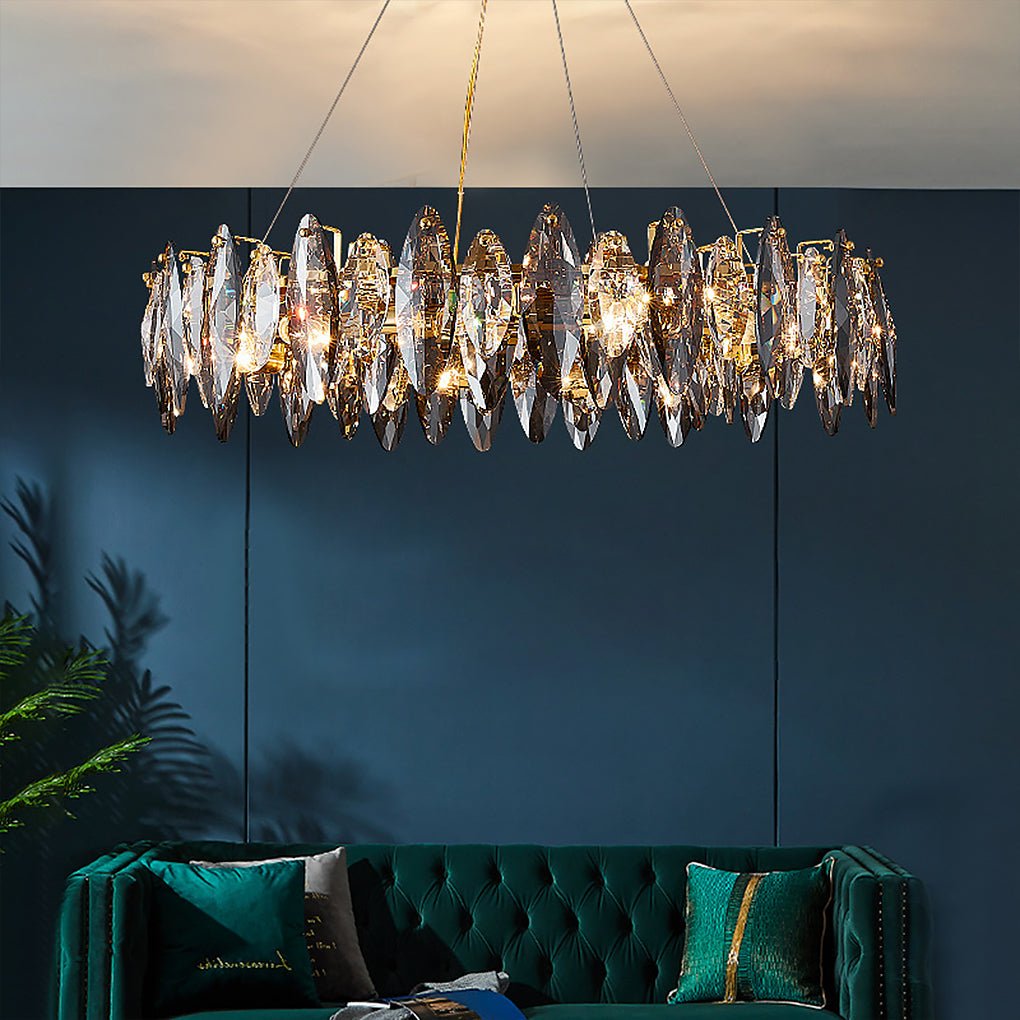 Postmodern Creative Crystal Chandelier with Three-Color LED