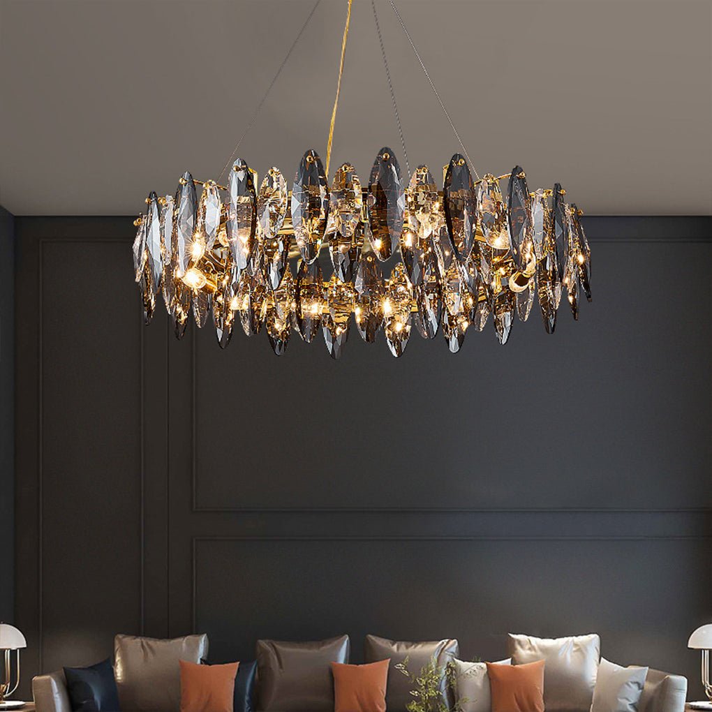 Postmodern Creative Crystal Chandelier with Three-Color LED