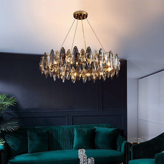 Postmodern Creative Crystal Chandelier with Three-Color LED