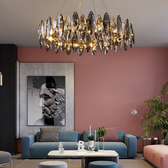 Postmodern Creative Crystal Chandelier with Three-Color LED