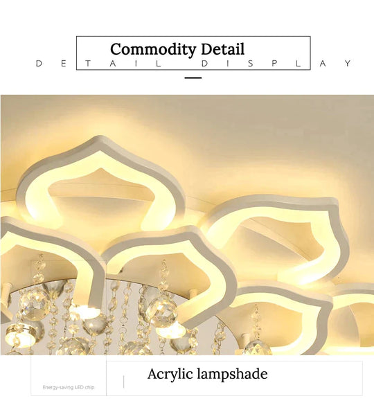 White Acrylic Modern Chandelier Lights For Living Room Bedroom Remote Control Led Indoor Lamp Home Dimmable Lighting Fixtures De