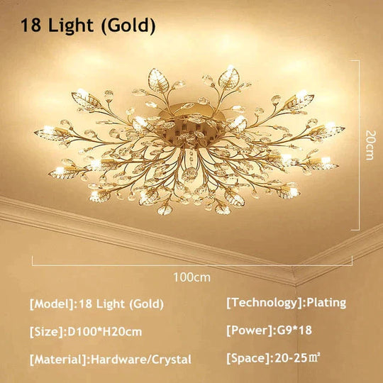 Modern Ceiling Light For Living Room Led Crystal Ceiling Lamp Bedroom Crystal Lamps Dining Gold Loft Lighting Crystal Fixtures