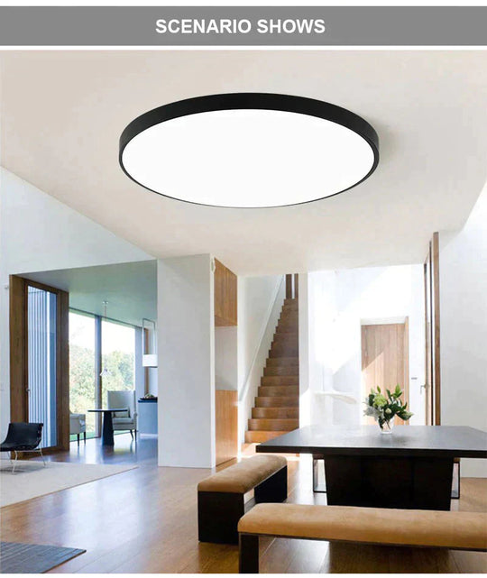 LED Ceiling Light Acryl Alloy Modern Lamp Living Room Lighting Round & Square 3CM Super Thin LED Light for Bedroom Kitchen