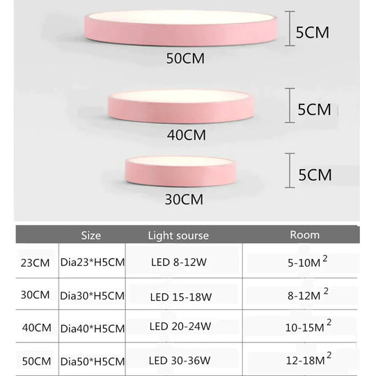 Ultrathin LED Modern Ceiling Light Circular Iron Acrylic Indoor Lamp Kitchen Bed Room Porch Decoration Light Fixture