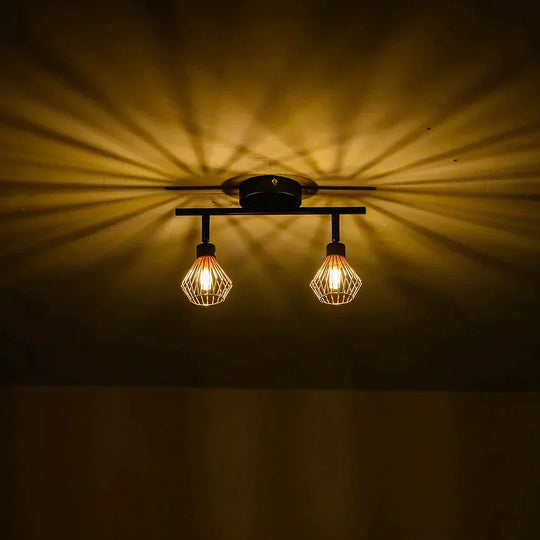 Rotatable Black Ceiling Lamp Lighting With Creative Cage Angle Adjustable G9 Lights Bulb For Store Shop Showroom lighting