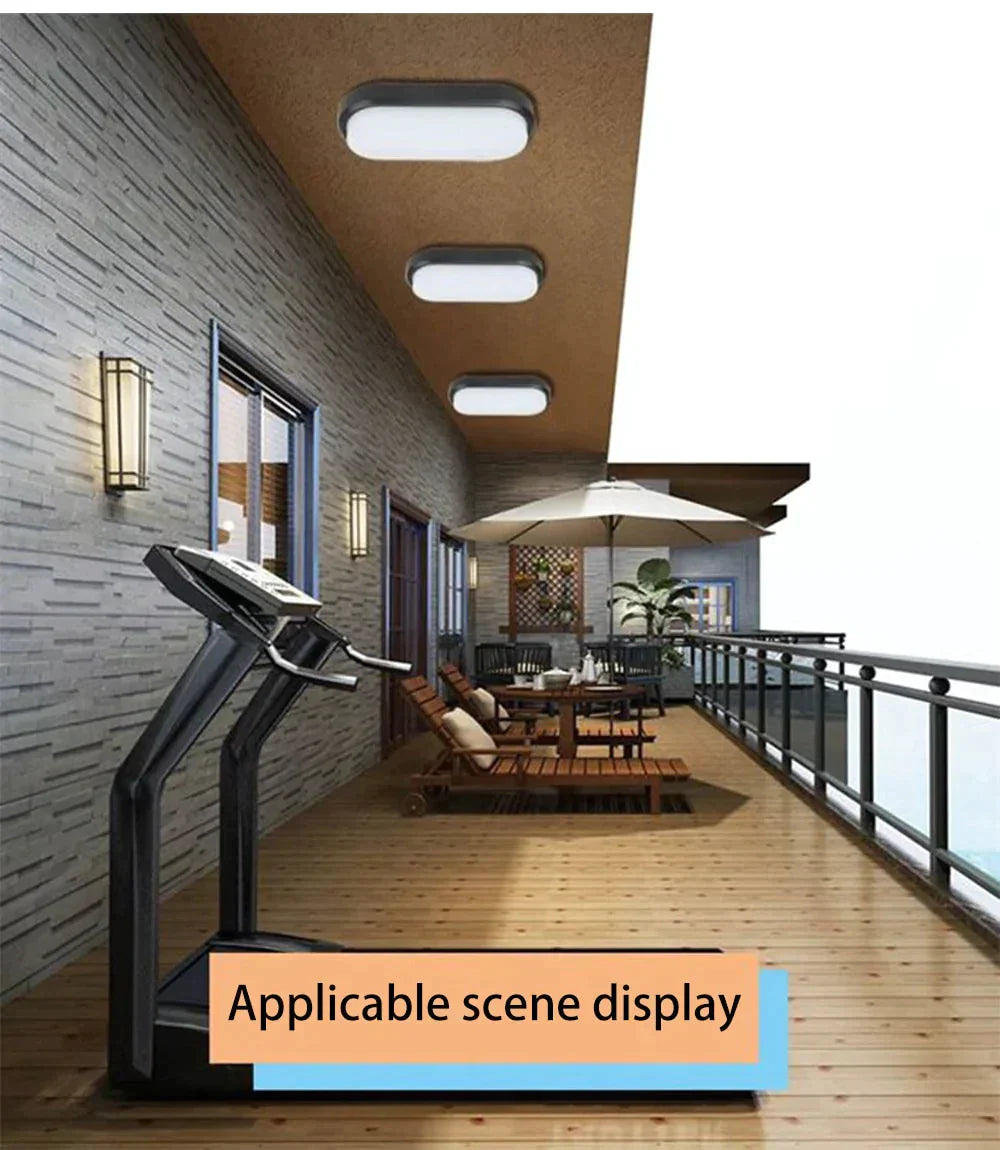 12W 15W LED Waterproof Ceiling Lights Ultra-thin Elliptic Lamps For Balcony Living  Room Kitchen Aisle