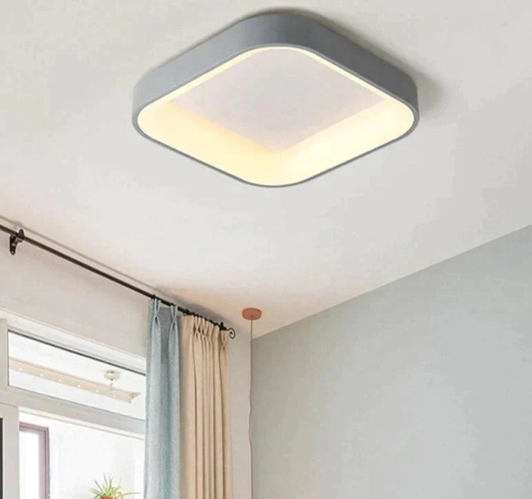 Modern Square/Round Ceiling Lights For Living Room Bedroom Dining Room White Color Frame Lamp Fixtures Lustres Lampadari  Dero