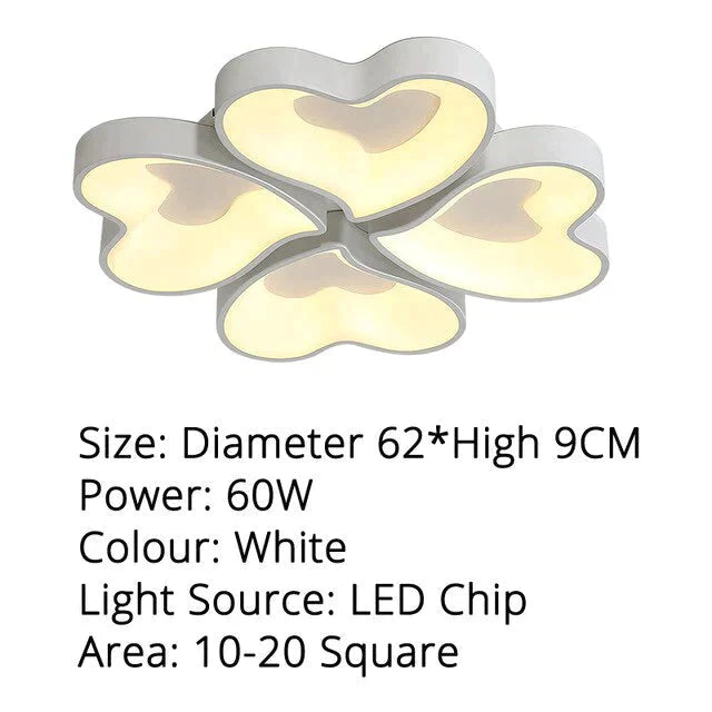 Modern Heart Shape LED Ceiling Lights For Living Room Bedroom  Indoor Lighting Ceiling Lamp Fixture Remote Control Dimmin