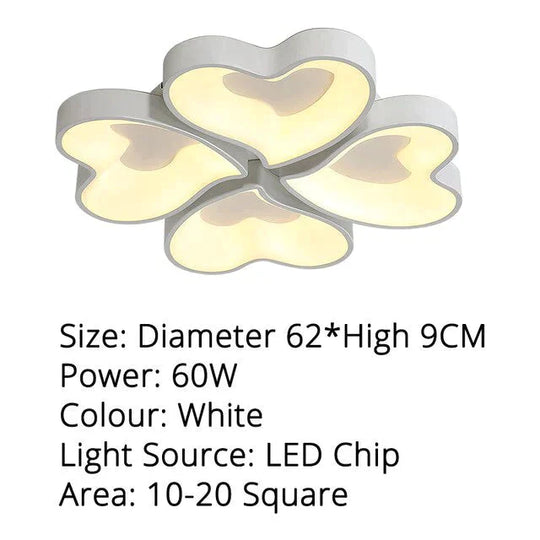 Modern Heart Shape LED Ceiling Lights For Living Room Bedroom  Indoor Lighting Ceiling Lamp Fixture Remote Control Dimmin