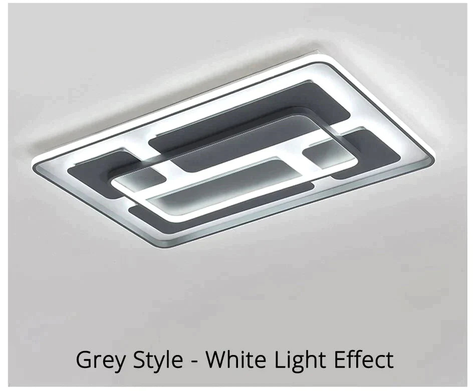 Modern White/Grey Color Ceiling Lights Lamp Rectangular Fashion Led Bedroom Lamps Living Room Lamp Luminaria