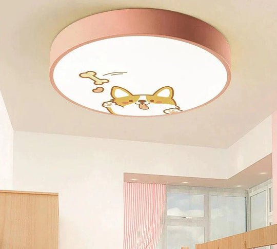 LED Ceiling Lamp Cartoon Kids Boy Girls' Room Round Multicolor 18W Ceiling Surface Mounted LED Lighting Fixtures