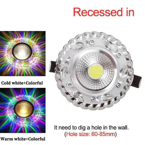 Modern LED Ceiling Light 3W RGB Porch Lamp Surface Mount Flush Balcony  Corridors Decor Lighting Fixture Living Room