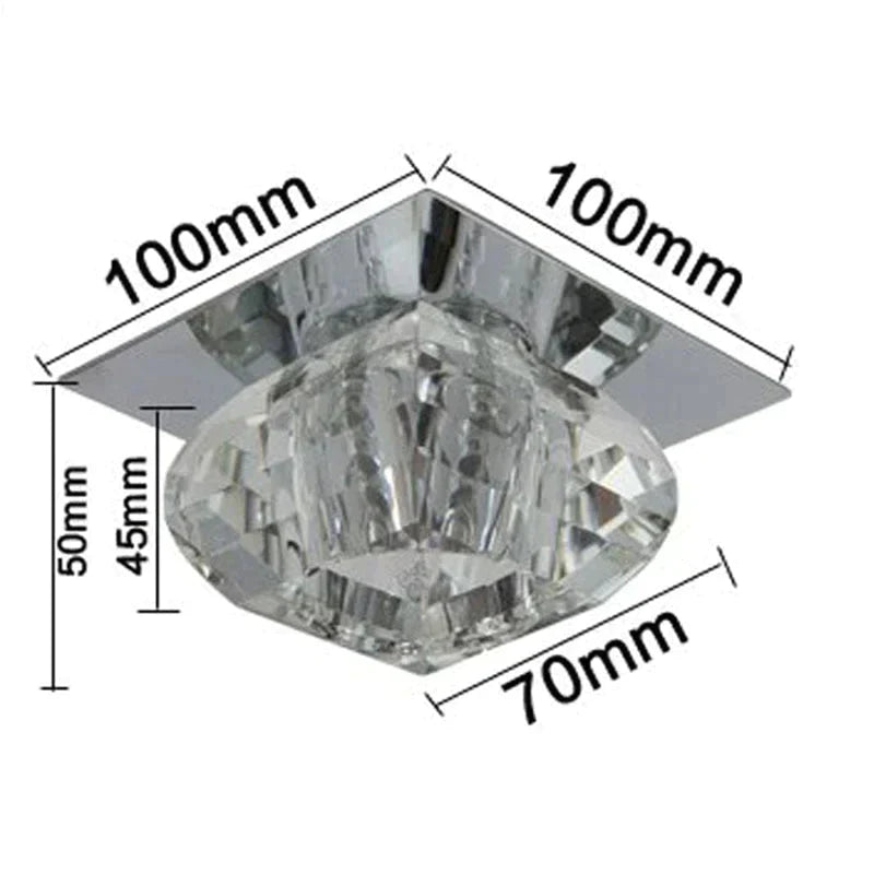 Crystal Flush Mount Ceiling Light Modern Crystal Ceiling Fixtures for Hallway Dining Room Bedroom Kitchen