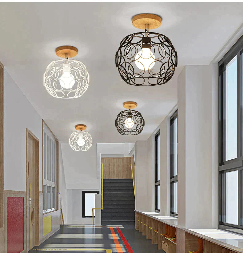 Creative crystal minimalist ceiling light Single wall ceiling lamp bedroom lamp Single European iron lamp Crystal Decor Lamps