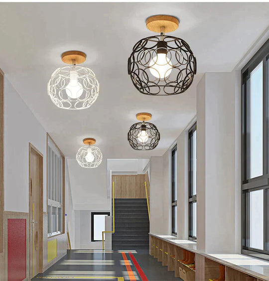 Creative crystal minimalist ceiling light Single wall ceiling lamp bedroom lamp Single European iron lamp Crystal Decor Lamps