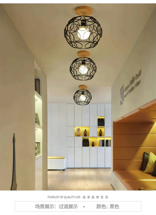 Creative crystal minimalist ceiling light Single wall ceiling lamp bedroom lamp Single European iron lamp Crystal Decor Lamps