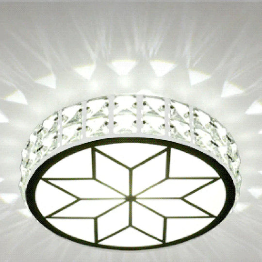 Modern Metal Crystal Ceiling Lamp For Hallway Dinning Room  6W/12W Glass Lampshade Round Aisle Lighting