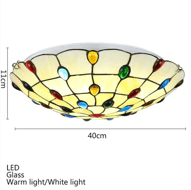 Nordic Europe Colorful Glass Ceiling Lamp LED With 2 Lights Modern Vintage Art Deco Ceiling Lights For Living Room Lobby Bedroom