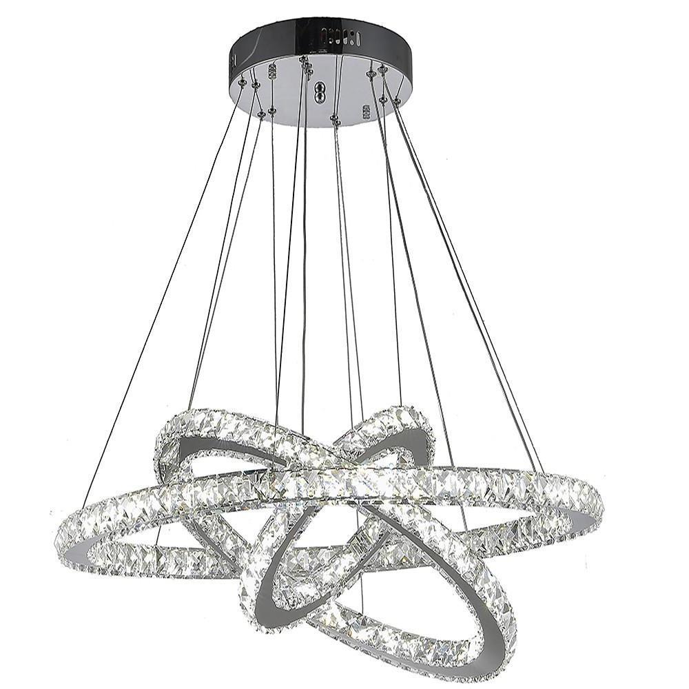 Interwoven Geometrical Circle Crystal LED Chandelier