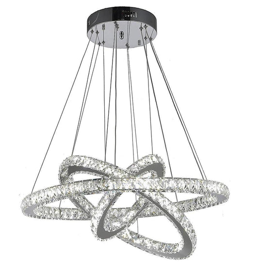 Interwoven Geometrical Circle Crystal LED Chandelier