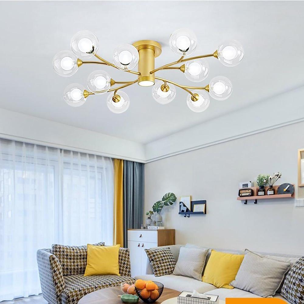 Globe Metal Glass Industrial LED Flush Mount Ceiling Light – Bedroom