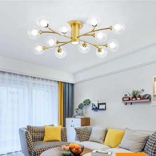 Globe Metal Glass Industrial LED Flush Mount Ceiling Light – Bedroom