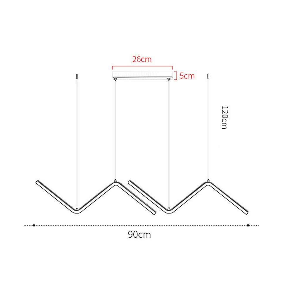 Nordic Minimalist LED 2 Lights Wave Shaped Dimmable Pendant Light