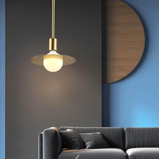 Ball-Shaped LED Gold Modern Pendant Light