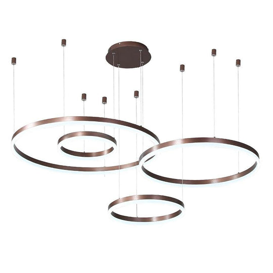 Circle Aluminum LED Chandelier for High Ceilings Living Room