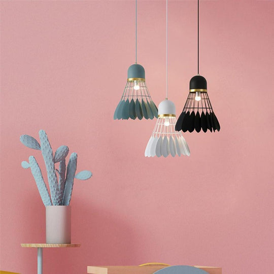 1 Bulb Industrial Pendant Lamp Metal Mini Geometric Kitchen Lighting