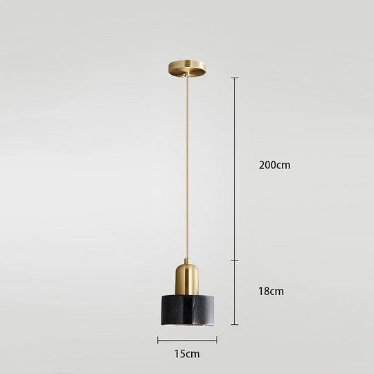 Cylindrical Electroplated Metal Resin LED Pendant Light