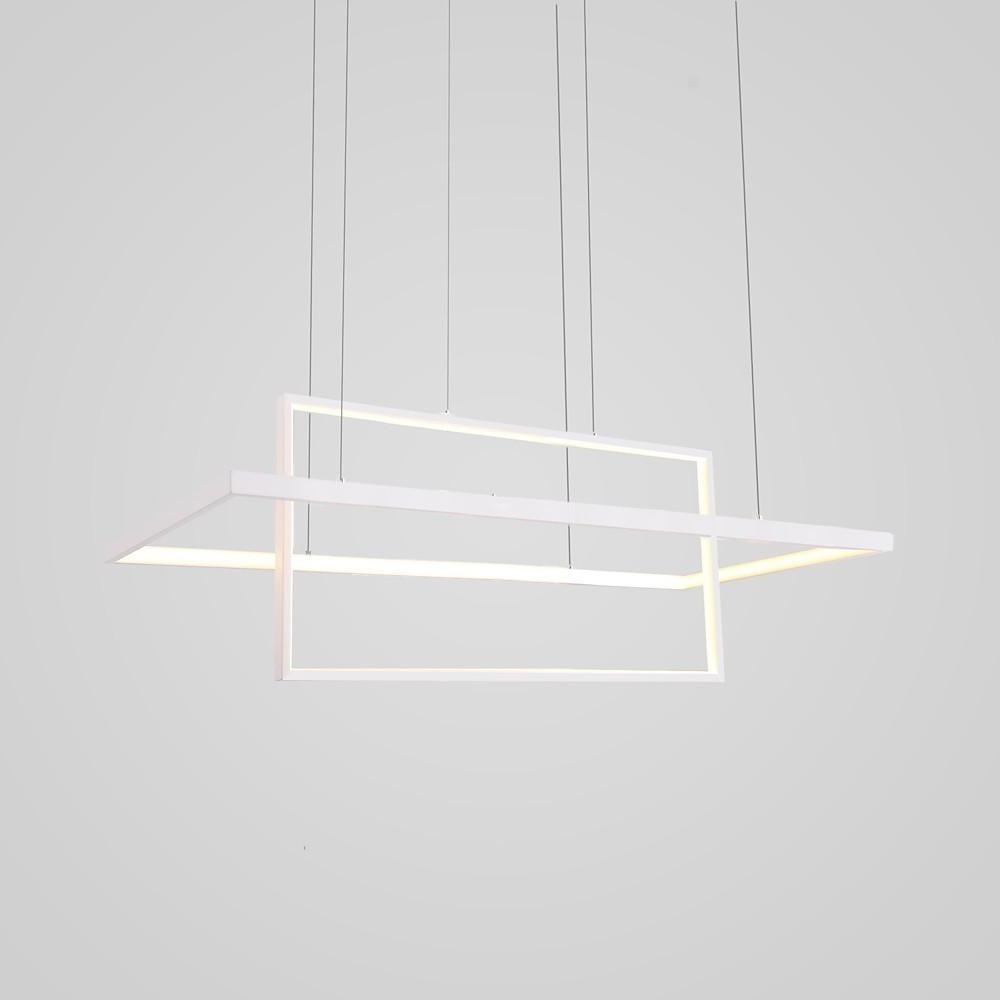 2 Rectangular LED Black Modern Pendant Lighting Hanging Ceiling Light