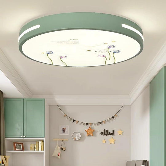 Circular Cute-Pattern LED Modern Flush Mount Ceiling Light