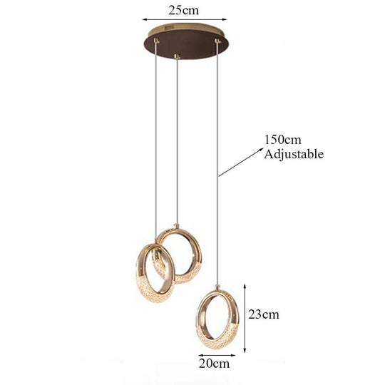 Ring Shaped LED Electroplated Metal Modern Pendant Light