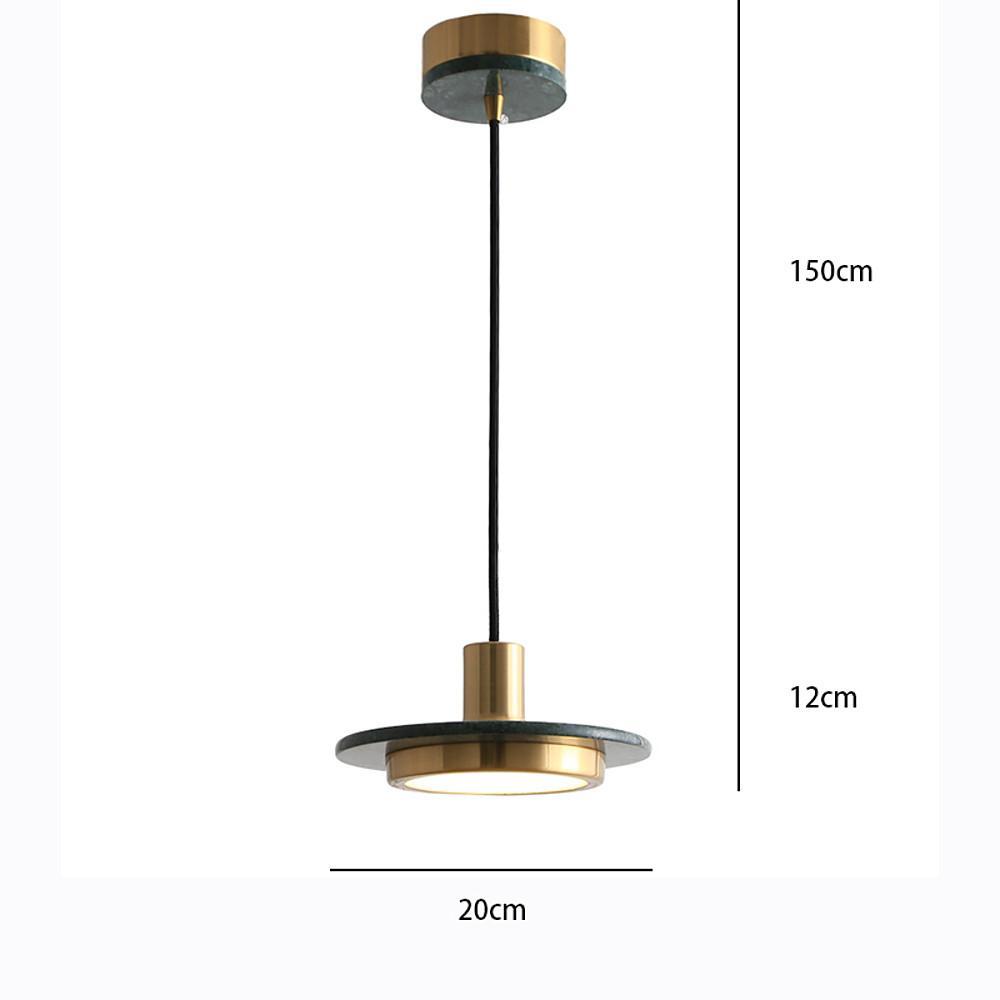 Double Circle Pendant Lighting Classic Metal Marble Ceiling Light