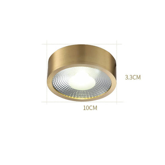 Round LED Copper Modern Flush Mount Ceiling Light