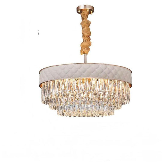 Drum-Shaped LED Electroplated Crystal Modern Chandelier