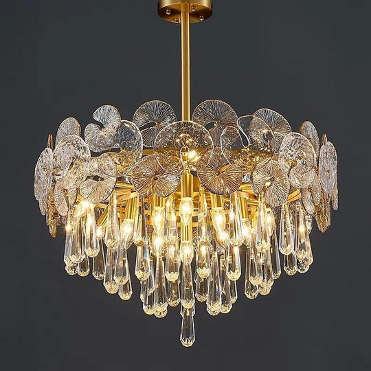 Candelabra Metal Crystal LED Flush Mount Ceiling Light