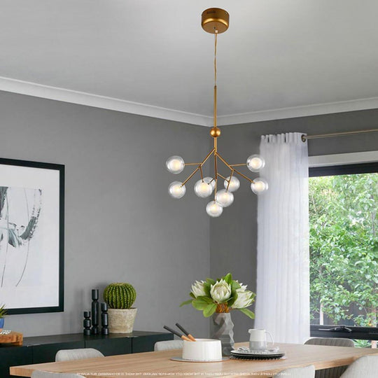 Nordic Style Sputnik Cluster Design 9-Bulb LED Chandelier