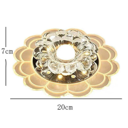 Flower Effect Crystal Metal LED Flush Mount Ceiling Light for Kids and Entryway