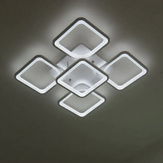 Remote Modern LED Ceiling Lights Fixture For Bedroom Dining Room Acrylic Lampshade Dimmable For 15-25 Meters Lamparas De Techo