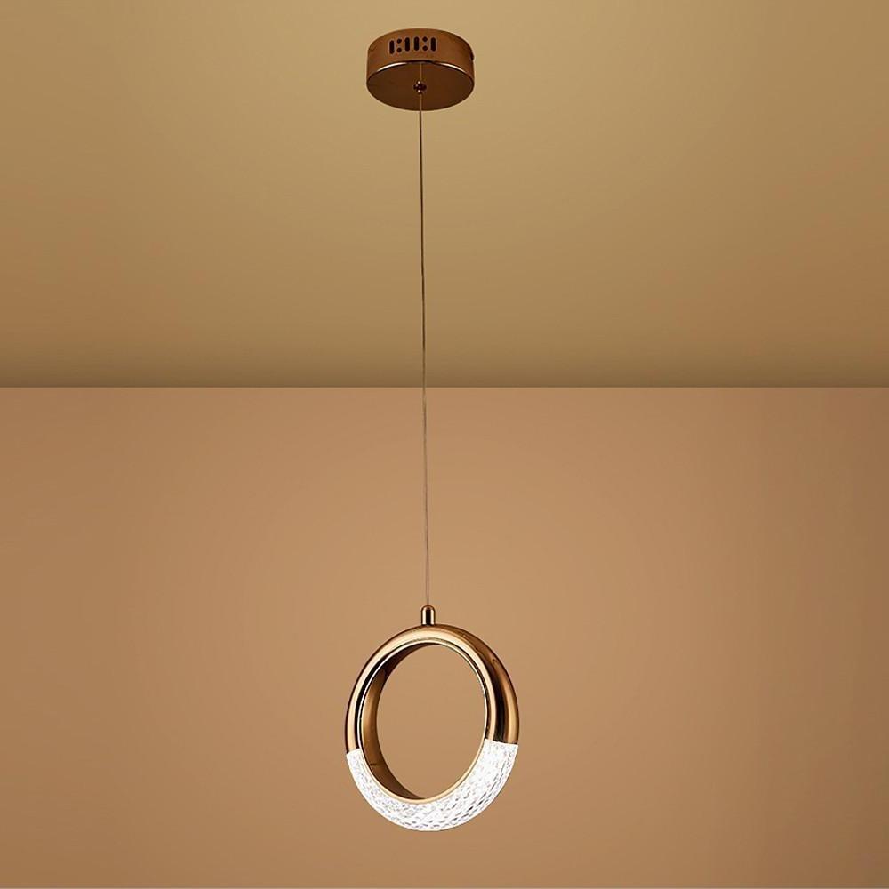 Ring Shaped LED Electroplated Metal Modern Pendant Light