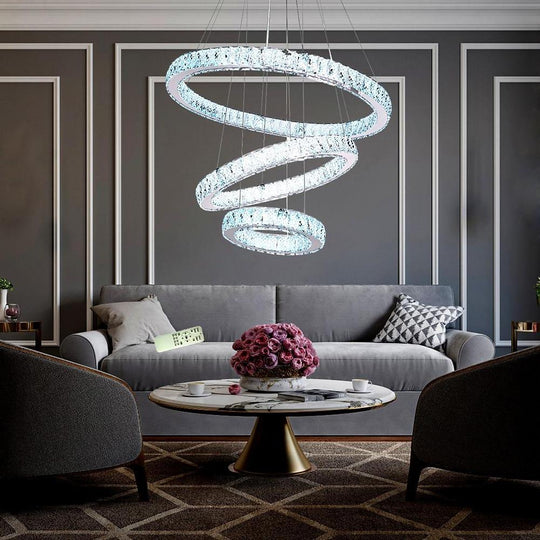 Geometrical Design Circle LED Crystal Chandelier