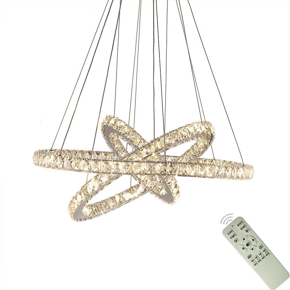 Interwoven Geometrical Circle Crystal LED Chandelier