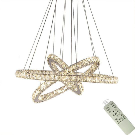 Interwoven Geometrical Circle Crystal LED Chandelier