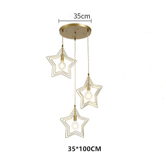 Multi Star Shaped Modern Metal Pendant Lighting