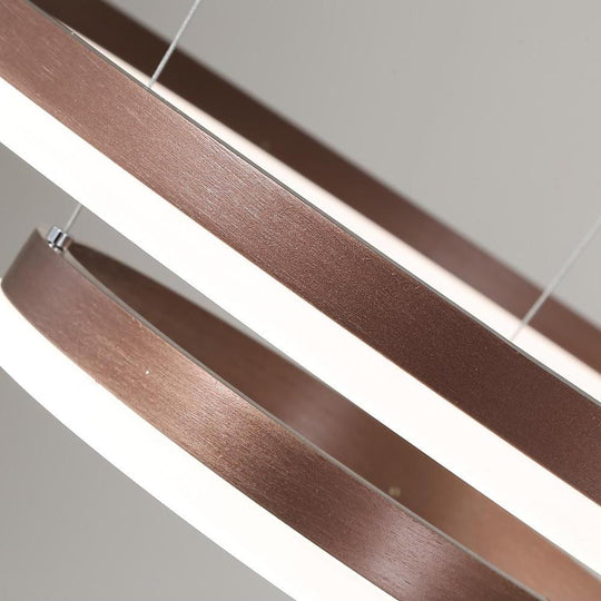 Circle Aluminum LED Chandelier for High Ceilings Living Room