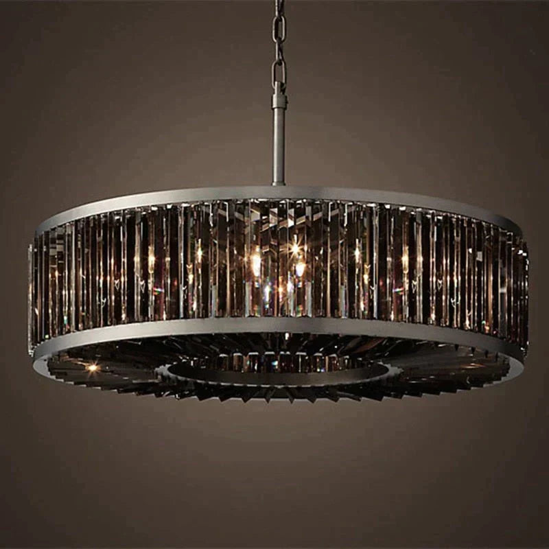 Robin - Vintage Crystal and Metal Round Chandelier for Home Hotel Villa Decor