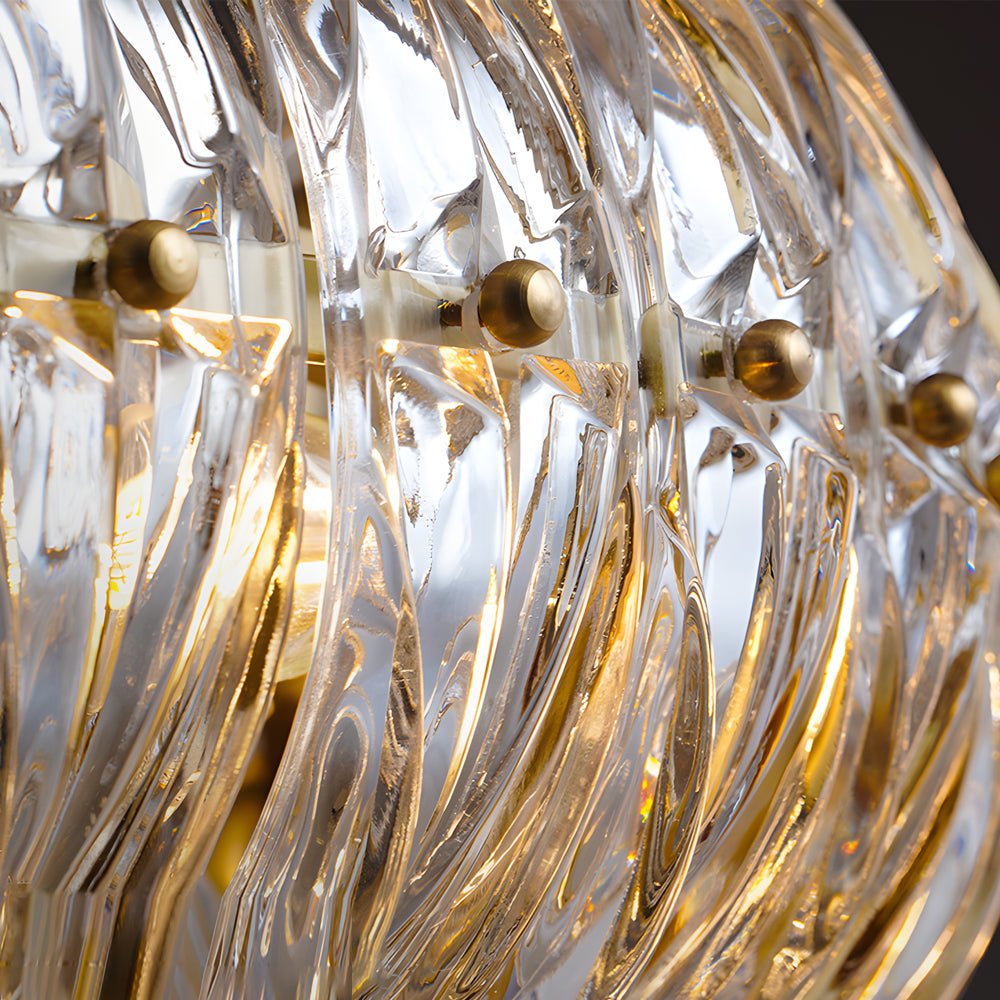 Round Glass Luxury 3 Step Dimming Simple Long Post Modern Chandelier